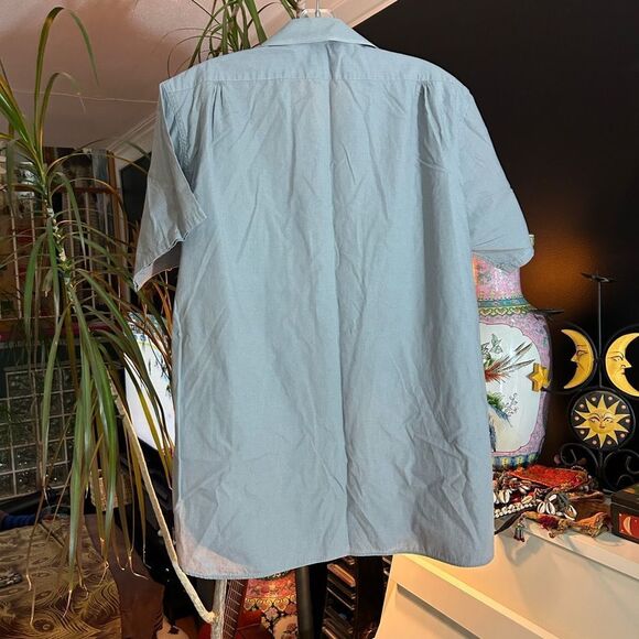 Vintage 80s 90s Men's Casual Gray Button Down Shirt L - Picture 3 of 12